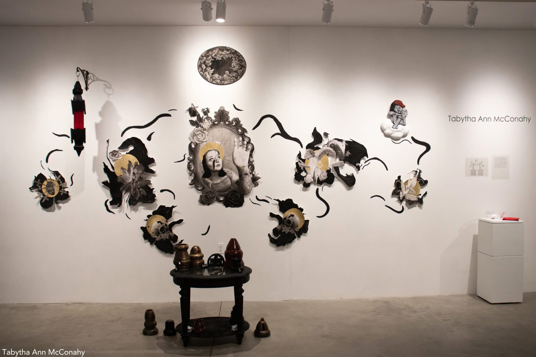 Full installation of the 'Fear in Religion' series, showing all pieces.